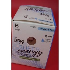 L'eggs Sheer Energy Wicking Cool Comfort Pantyhose Nude B   2 packages